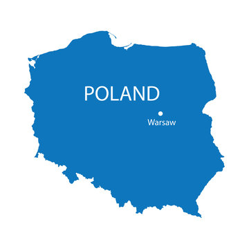 Fototapeta blue map of Poland
