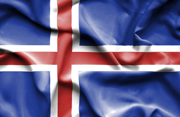 Iceland waving flag