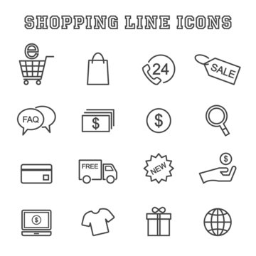 shopping line icons