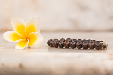 plumaria and  Bracelet on the concrete floor