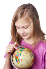 Girl with globe