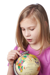 Girl with globe