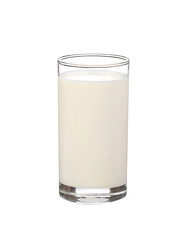 Glass of milk isolated on white
