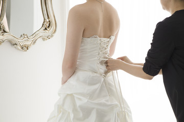 Bride getting ready