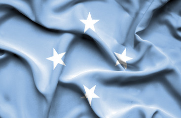 Micronesia waving flag