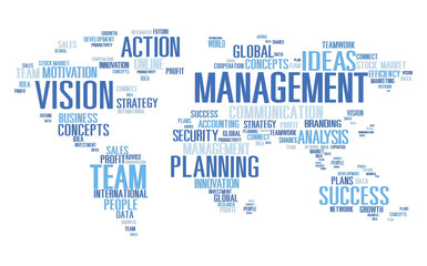 Fototapeta na wymiar Global Management Training Vision World Map Concept