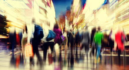 Commuter People Rush Hour Busy City Concept - obrazy, fototapety, plakaty