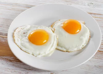 Door stickers Fried eggs Two fried eggs for healthy breakfast