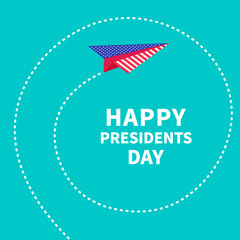 Presidents Day background Paper plane Dash line spiral