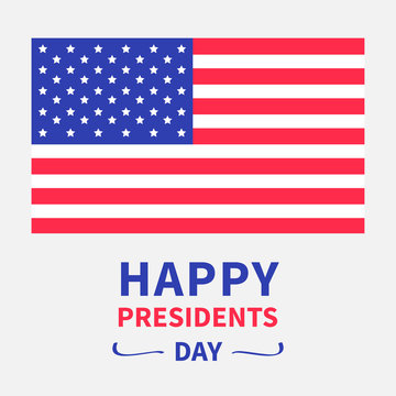 American flag Presidents Day background flat design Isolated