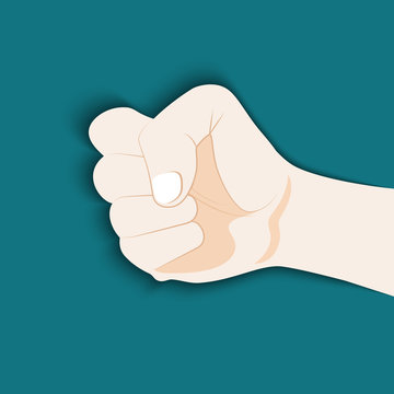 Hand With Clenched Fist Flat Style Vector