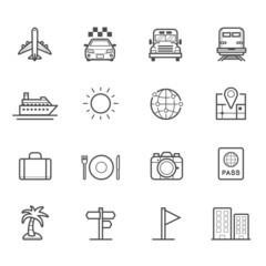 Travel and Vacation Icons
