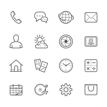 Main Icons for Mobile Phone and Application