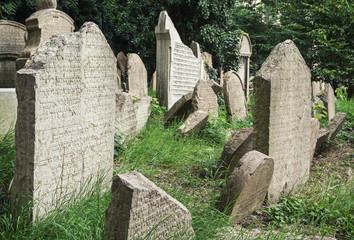 Naklejka premium Jewish cemetery in Prague city