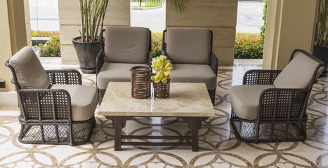 Set of furniture from rattan. Suitable for balcony and interior