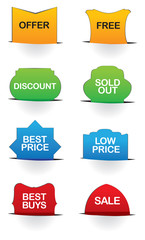 Sales badges design element isolated on white