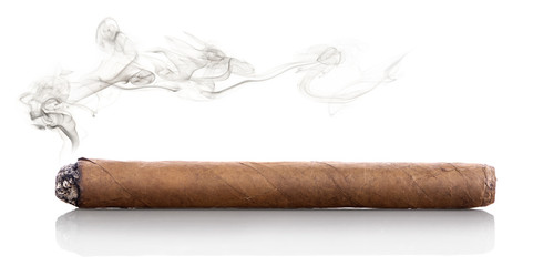 Smoking cigar - 77924822