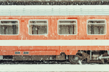 Vintage Effect Of Train Car During Heavy Snowfall © radub85
