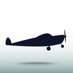 Airplane icon, vector illustration. Flat design style