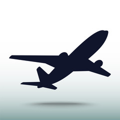 Airplane icon, vector illustration. Flat design style - 77925445