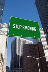 Obraz premium Stop smoking against new york