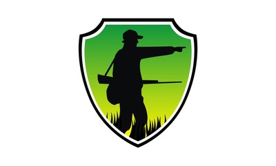 hunter silhouette badge shield image logo