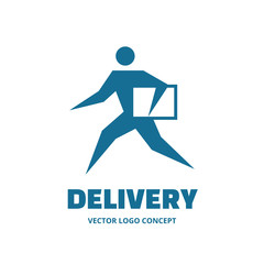 Delivery - vector logo concept. Running man.