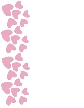 Pink heart border. Vector.