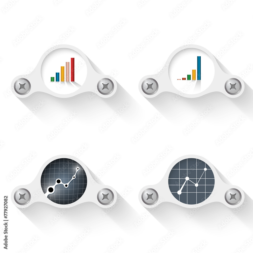 Poster white abstract vector objects and diagrams