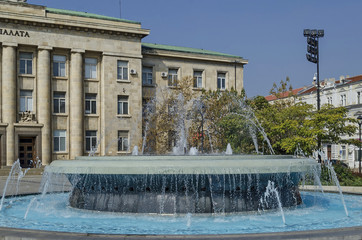 Fountain at garden in Ruse town, Bulgaria