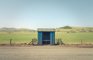 Empty Rural Bus Shelter