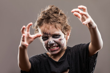 Screaming walking dead zombie child boy
