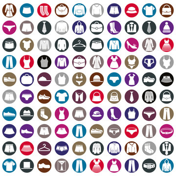 Clothes icons vector collection, vector icon set of fashion sign