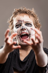 Screaming walking dead zombie child boy