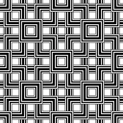 Seamless geometric pattern, black and white simple vector backgr