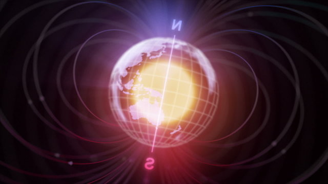 3d Earth with magnetic field