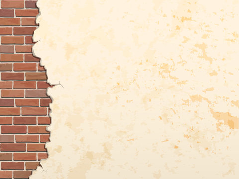 cracked concrete brick wall background