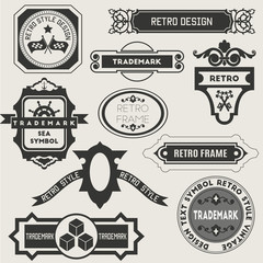 Fototapeta premium Retro Vintage Insignias or Logotypes. Vector set