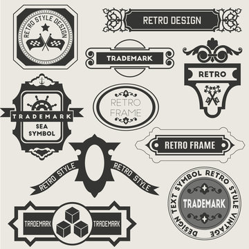 Retro Vintage Insignias or Logotypes. Vector set
