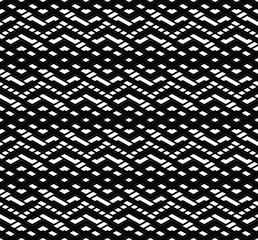 Monochrome visual abstract textured geometric seamless pattern.