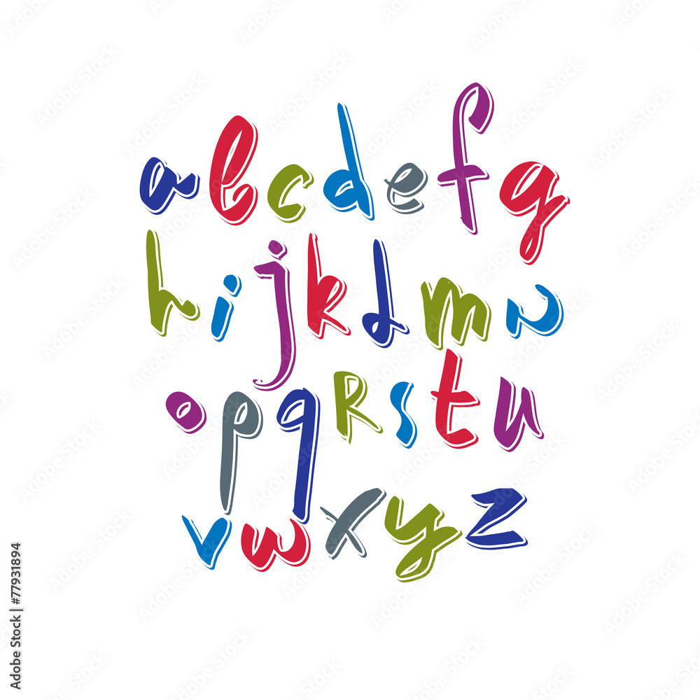 Poster script font vector, vector alphabet letters.