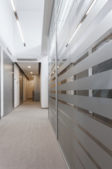Corridor in corporate building