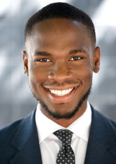Young african american businessman smiling