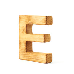Capital block wooden letter isolated
