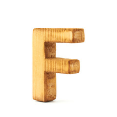 Capital block wooden letter isolated