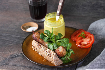 Hot dog with homemade sausage