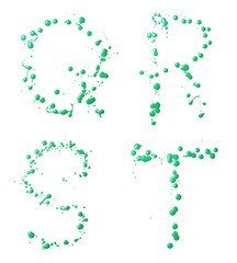 Letters made with the drops of paint