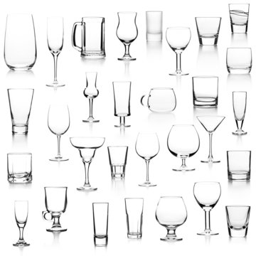 Different empty glasses