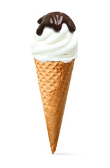 Soft ice cream cone isolated
