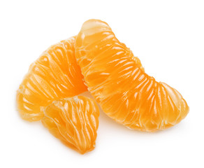 Tangerin fruit slice isolated.